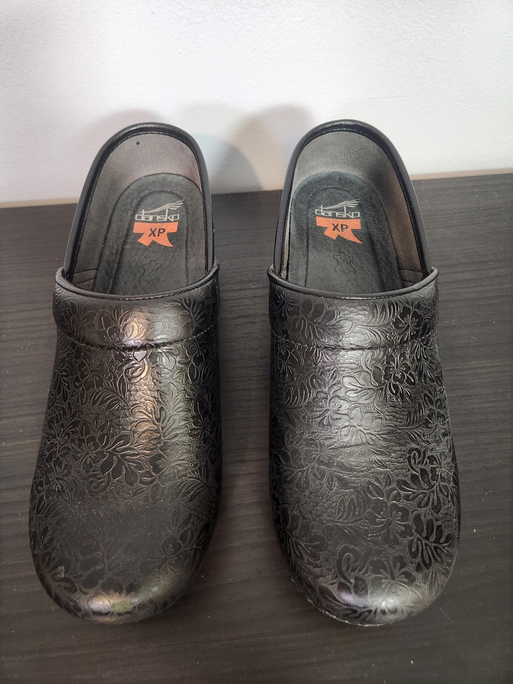 Dansko XP Black Embossed Leather Clog for Women